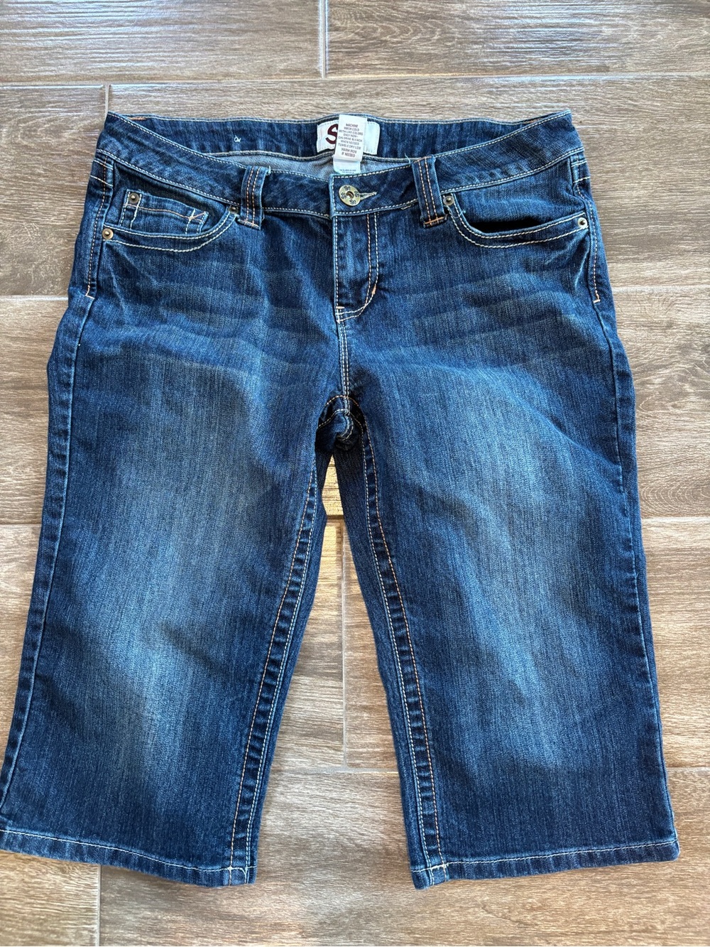 SO Juniors Size 11Dark Blue Boyfriend Denim Bermuda Shorts Relaxed‎ Long